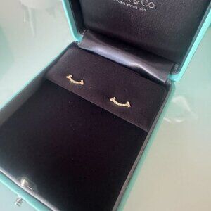 Tiffany & Co Yellow Gold Diamond Smile Earrings
